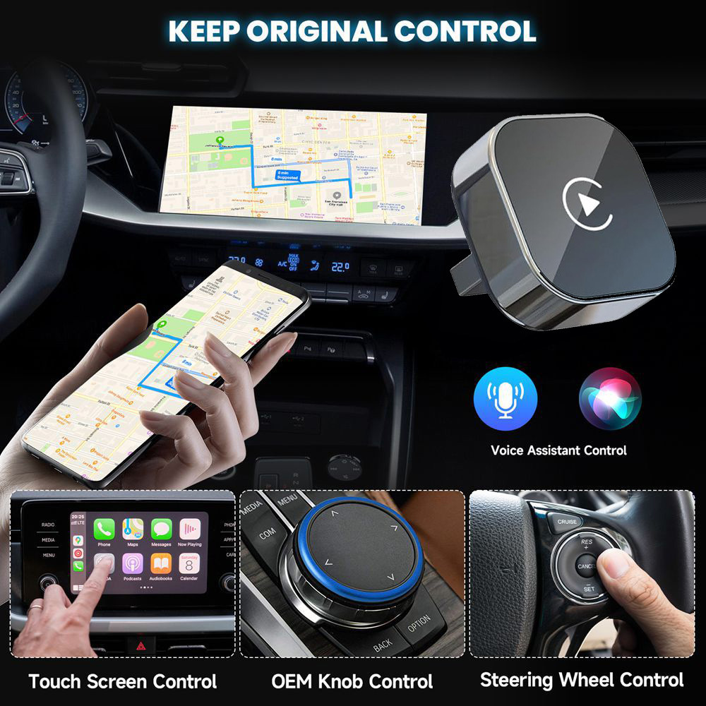 Popular Wireless Carplay Box Android 2-in-1 Adapter Plug-And-Play Ota Upgrade Compatible with 98% of Cars