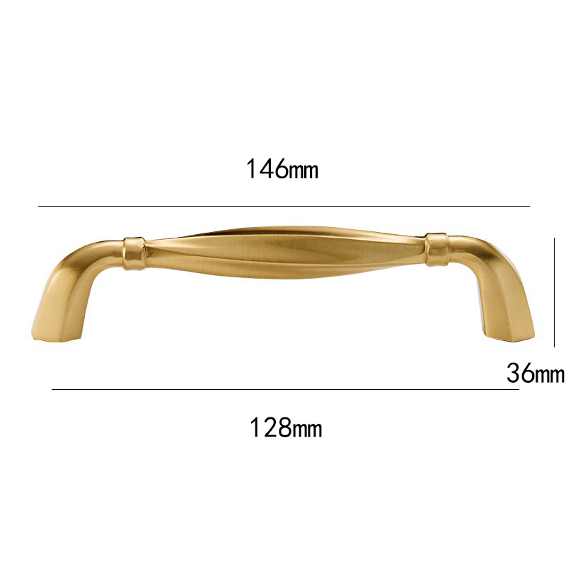 Cobre oro manija latón francés nórdico cromo armario cajón puerta del gabinete manija solo agujero pequeña manija al por mayor