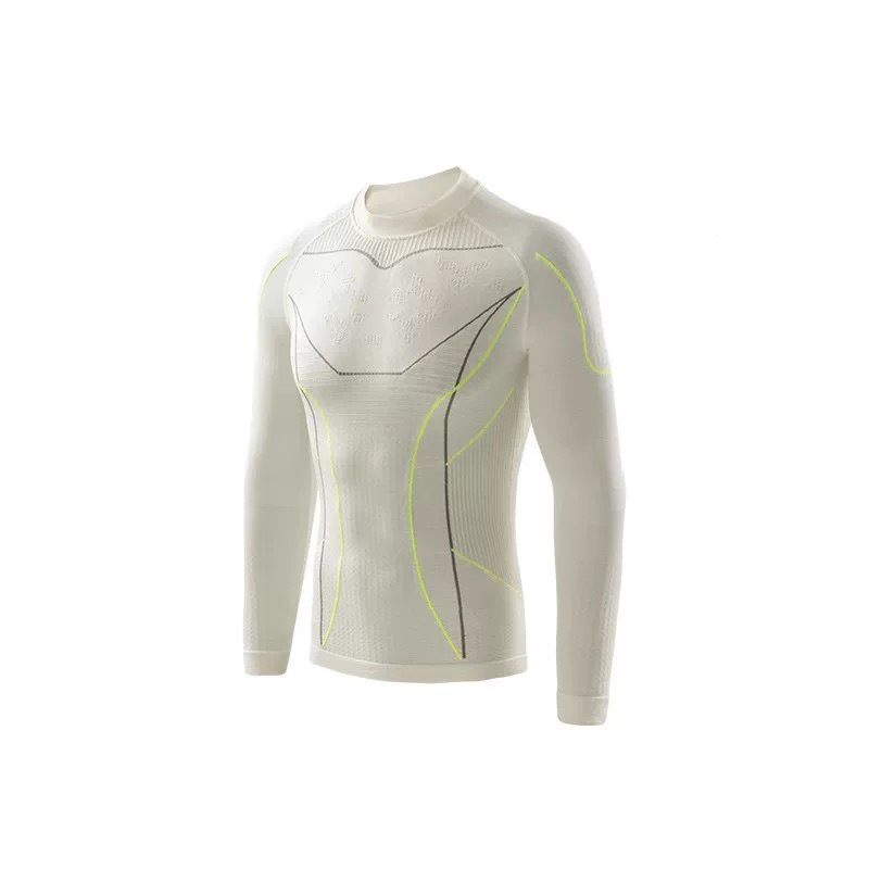 Merino lana al aire libre manga larga hombre caminando camisa de mediana edad se puede usar seco rápido antibacteriano