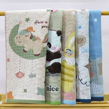 小毛巾挂式纯棉4层纱布童巾柔软吸水不掉毛宝宝儿童洗脸全棉毛巾