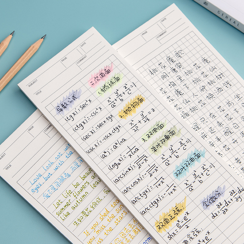 Xiaohongshu Style Super Long Post-it Notes, Tearable and Non-Adhesive, Instagram Style Cute Korean Version Student Notebooks, Message Books