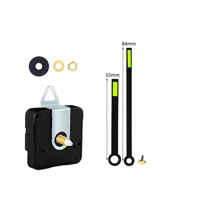 Set completo de movimiento de reloj nuevo modelo, venta caliente transfronterizo, silencioso y fluorescente luminoso, aguja de reloj metálica, para reloj de pared DIY