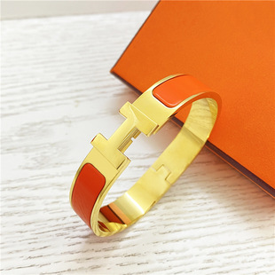 H Bracelet for Women 18K Rose Gold H Letter Buckle for Men and Women H Wide and Narrow Version Bracelet H Bracelet Internet Celebrity Couple