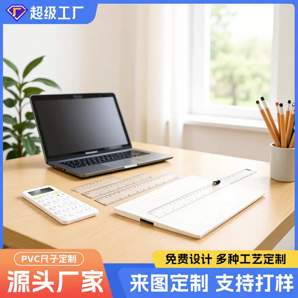 跨境Plastic rulers学生用透明塑料刻度直尺双边印刷英寸厘米尺子