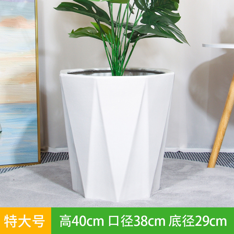 陶瓷花盆大口径简约特大号阳台家用落地绿植轻奢感视泡|undefined