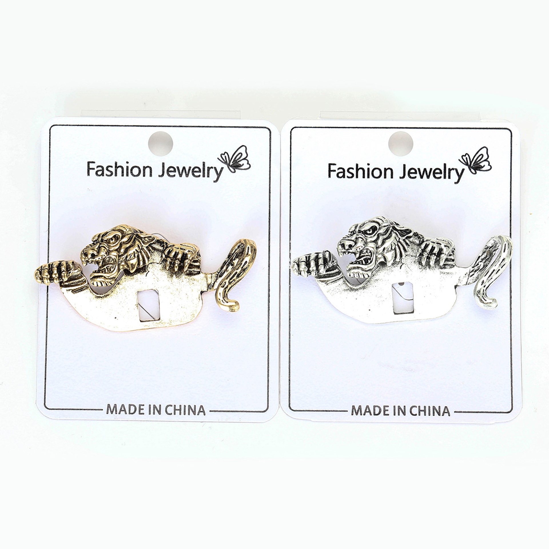 New Vintage-Style Bold Alloy Enamel Tiger Brooch, Creative and Versatile Men's Suit Coat Lapel Pin Accessory