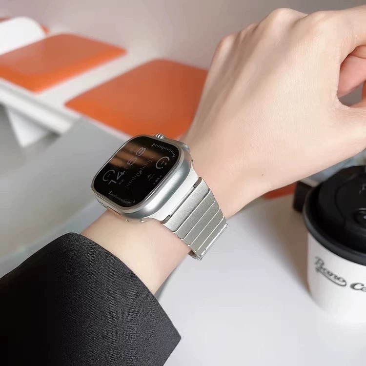 Apple s10 時計ストラップチタン Applewatch9/8/7ultra1/2 バタフライバックルステンレススチール時計ストラップに適しています。|undefined
