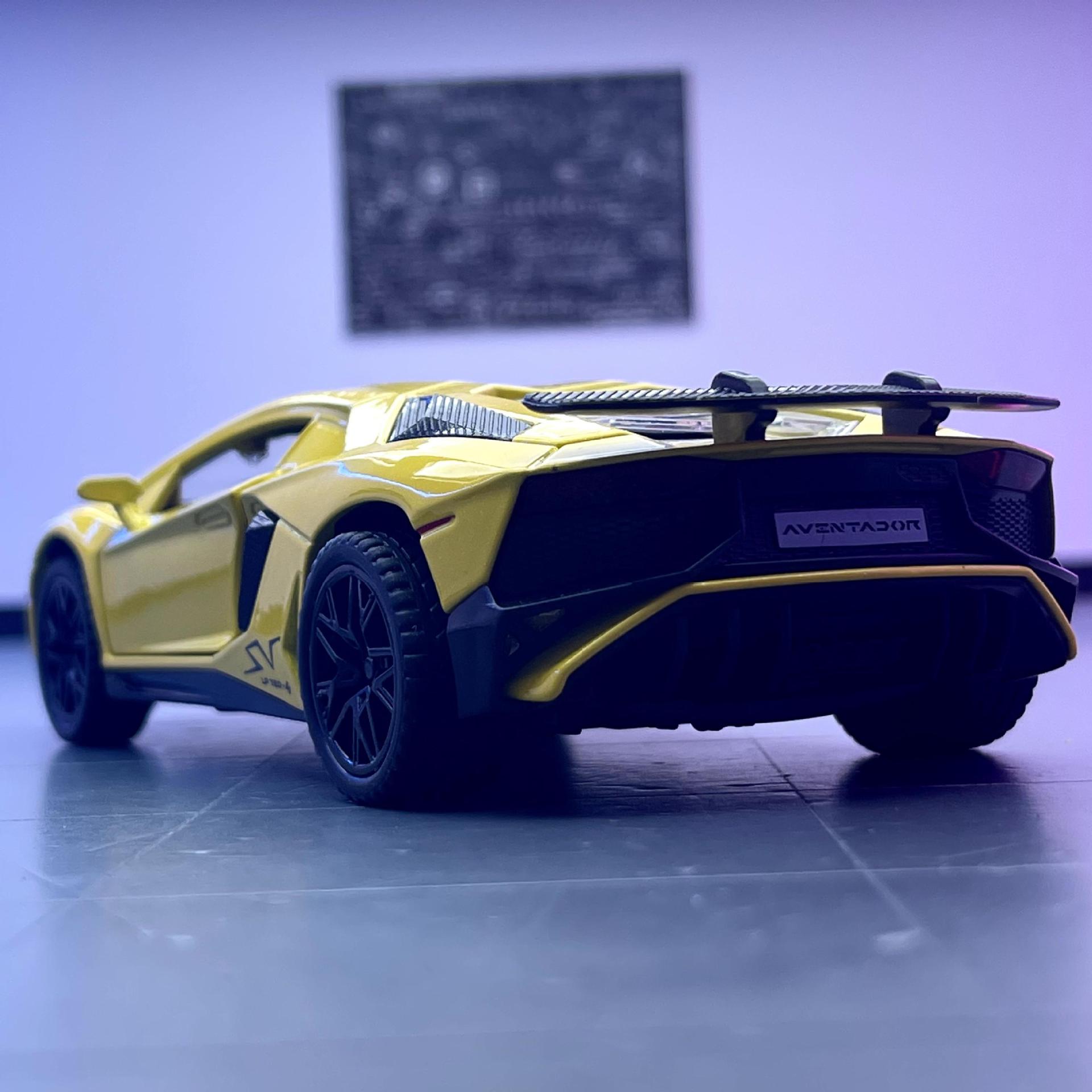 (A granel) Jianyuan aleación coche modelo 1:32 Lanbo LP750 pull back iluminación efecto de sonido juguete modelo de coche deportivo producto