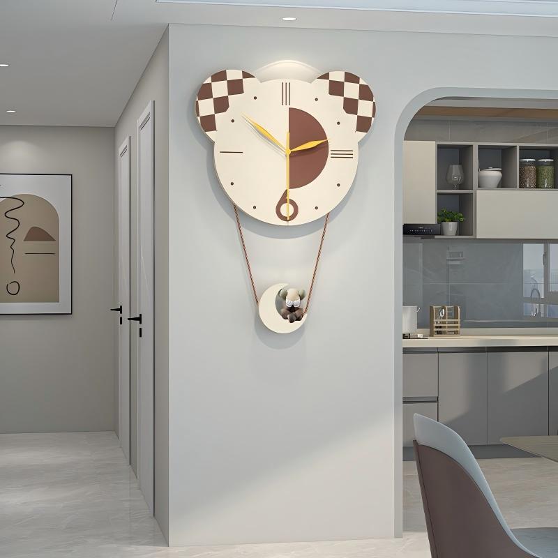 モダンでシンプルな壁時計リビングルームハイエンドホームレストラン装飾時計壁掛けパンチフリーサイレント時計