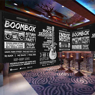 Music Guitar Wallpaper Jazz Classroom Background Retro Poster Mural Live Room Rock Rock Bar Wallpaper