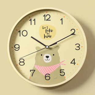 Mute Punch-free Wall Clock Cartoon Cute Simple Watch Home Living Room Hanging Watch Children's Room Bedroom Wall Clock
