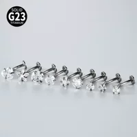 Хит продаж G23 из титанового сплава с цирконом, костный гвоздь для ушей, пирсинг в форме сердца, пятизвездочный ушной гвоздь, элегантный модный гвоздь для бровей