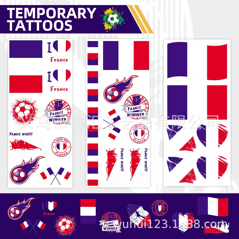New Tattoo Stickers for World Cup Flag Sporting Events, Fan Parties, Temporary Face Stickers for Cross-Border Football Events and Gatherings New Tattoo Stickers for World Cup Flag Sporting Events, Fan Parties, Temporary Face Stickers for Cross-Border Football Events and Gatherings