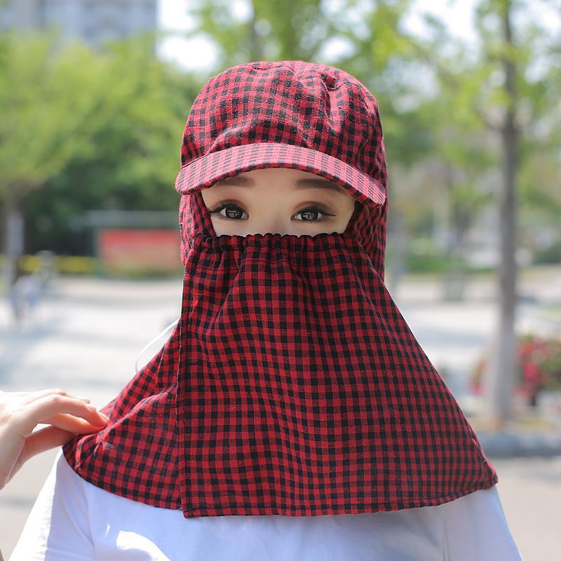 防晒帽女夏季遮脸太阳帽子大沿面罩凉帽防紫外线户外采茶骑车农活