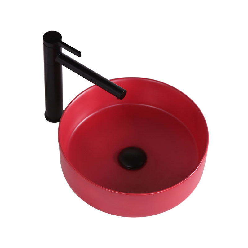 lavabo de cerámica doméstica de color lavabo artístico de hotel balcón cuadrado redondo lavabo de mesa