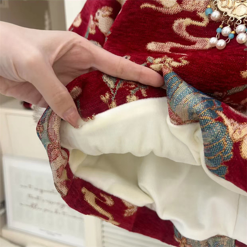 Vestido de Año Nuevo para niñas 2025 nuevo vestido de otoño e invierno vestido de un año