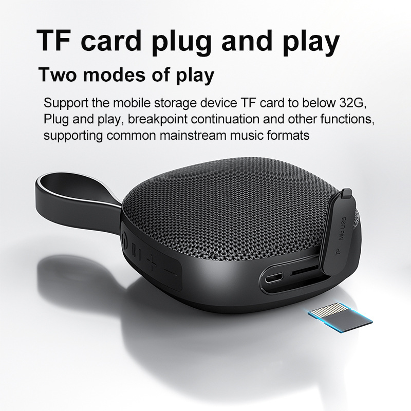 Nuevo altavoz Bluetooth inalámbrico transfronterizo portátil tela impermeable mini subwoofer de sonido pequeño tarjeta magnética al aire libre