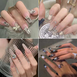 穿戴甲片高级感手工猫眼穿戴甲成品指甲贴片假指甲ins风美甲片