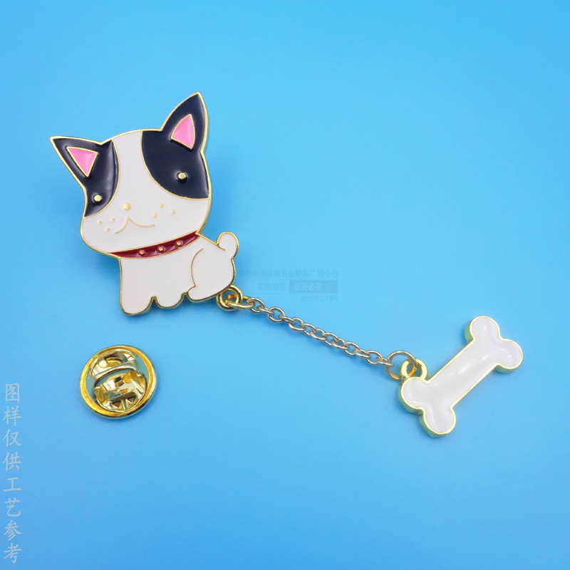 Zinc Alloy Animal Chain Badge, Painted Metal Badge, Custom Corgi Dog Cartoon Badge Pendant Zinc Alloy Animal Chain Badge, Painted Metal Badge, Custom Corgi Dog Cartoon Badge Pendant