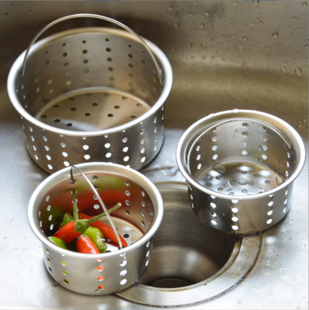 Stainless Steel Sink Drain Accessories, Drain Basket, Filter Net, Filter Basket, Bathroom Cover, Anti-Clogging for Dishwashing Sink