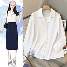 2025春季白色衬衫女职场穿搭西装v领职业正装通勤面试上衣