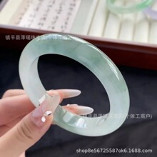 缅甸冰糯种高端油青翡翠手镯翡翠处理冰透墨绿油青正圈玉镯子