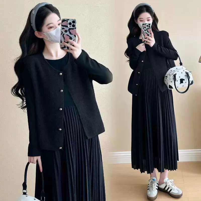 Осенний жилет для беременных, платье, комплект, oversize