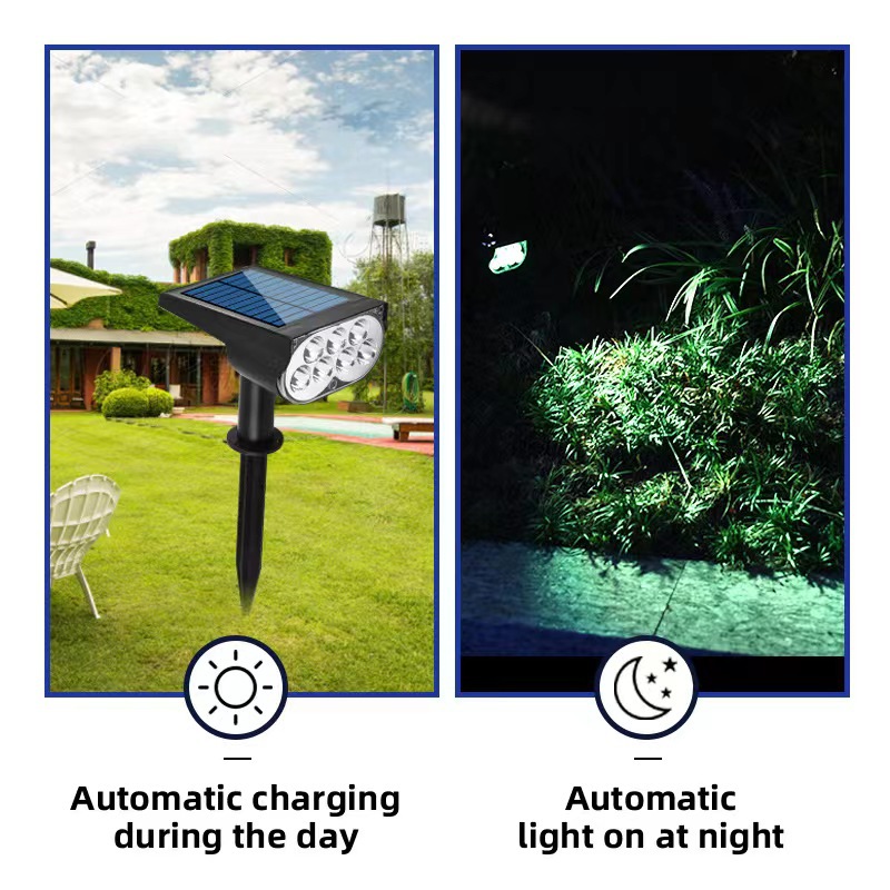 New solar outdoor waterproof tree light, super bright landscape courtyard lawn light, garden decorative lighting spotlight