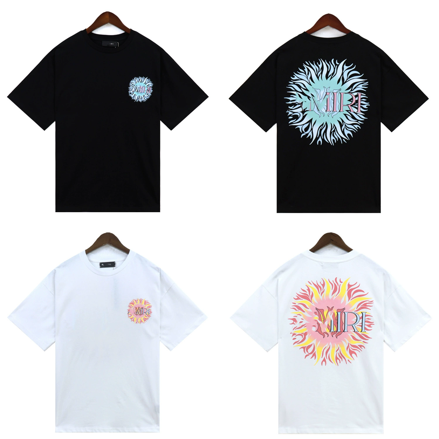 Европейская и американская AMIRI мужская и женская пара с короткими рукавами свободная солнечная