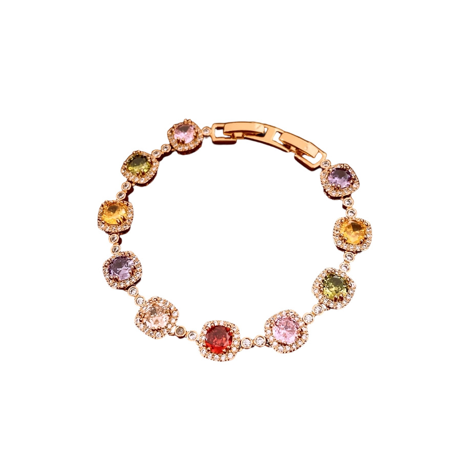 Medieval vintage zircon cuadrado pulsera pulsera pulsera de lujo ligera pulsera de alto nivel de moda retro universal joyas para mujeres