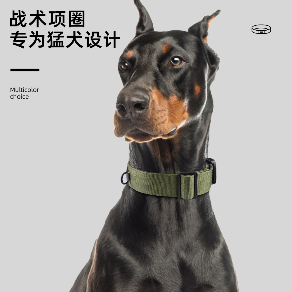 Amazon táctico collar de nylon collar para mascotas collar de buceo al aire libre forrado collar de perros grandes