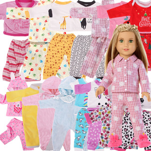 Cross-Border Hot Sale 18inch American Doll Clothes 43cm Summer Pajamas Set Various Styles Dolls