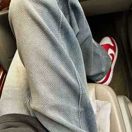 新款宽松休闲裤男韩版潮流牛仔裤薄款坠感阔腿拖地长裤