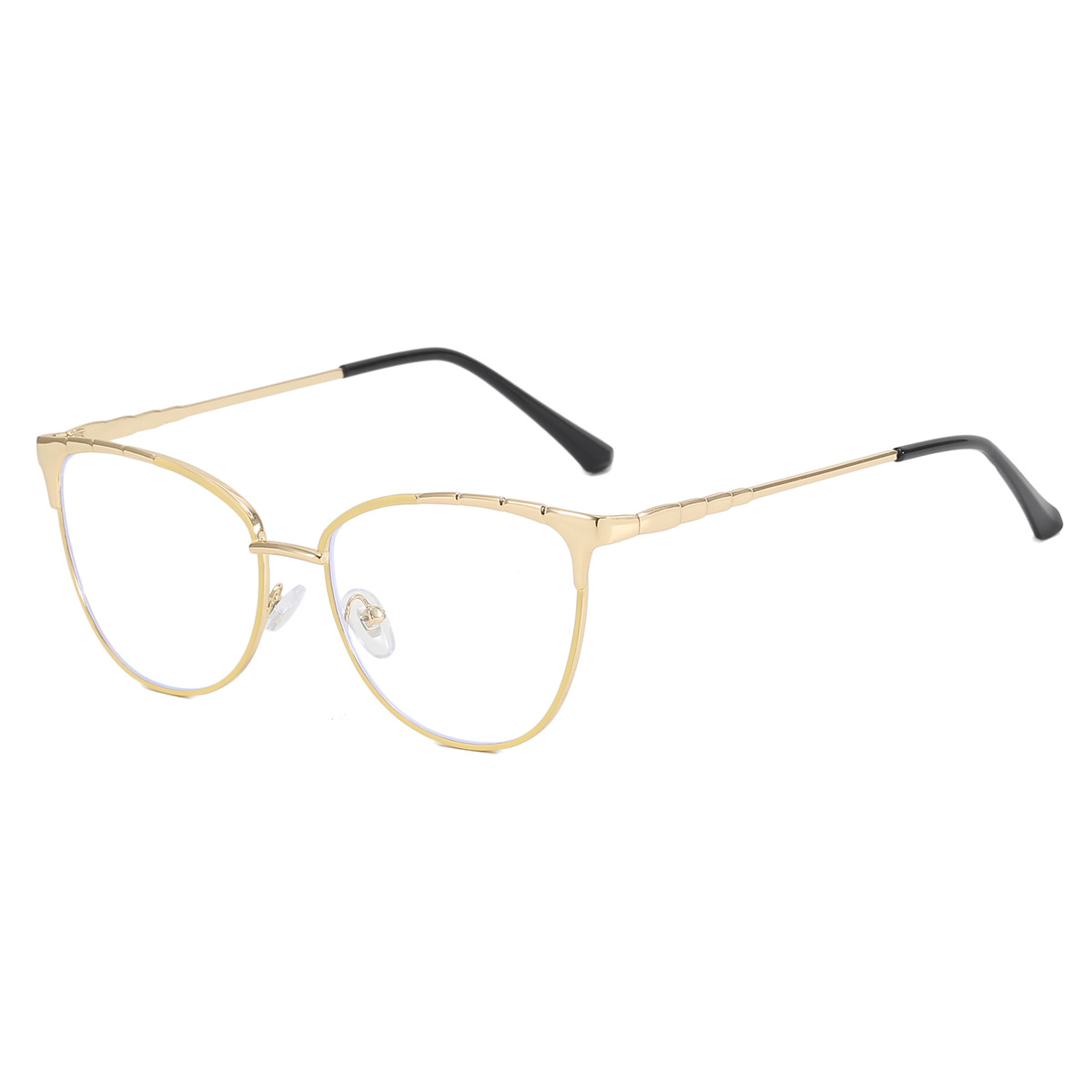 2024 nuevo marco de metal transfronterizo europeo y americano retro ojo de gato personalizado gafas de moda gafas de marco de miopía