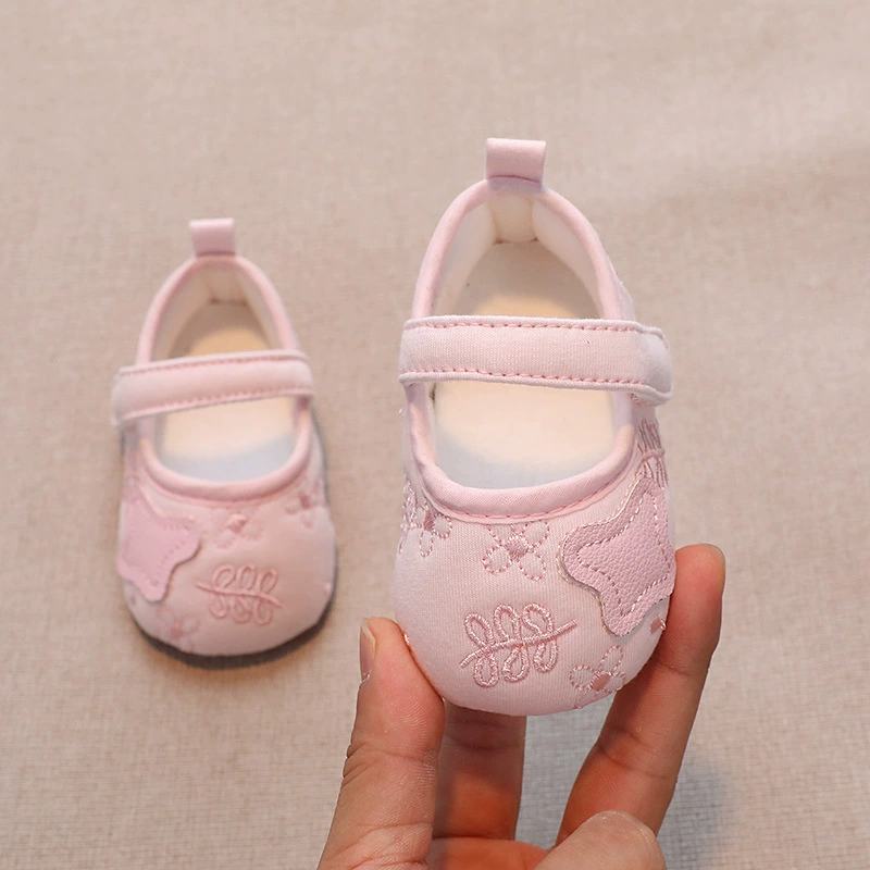Осенний новый baby A-класс хлопок бабочка вышитые принцессы туфли корейская версия, обувь для малышей, точка оптовая