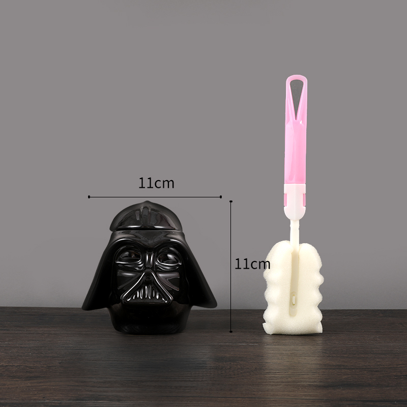 Tendencia creativa transfronteriza taza de gran capacidad con cubierta con cuchara taza de cerámica Star Wars taza de agua