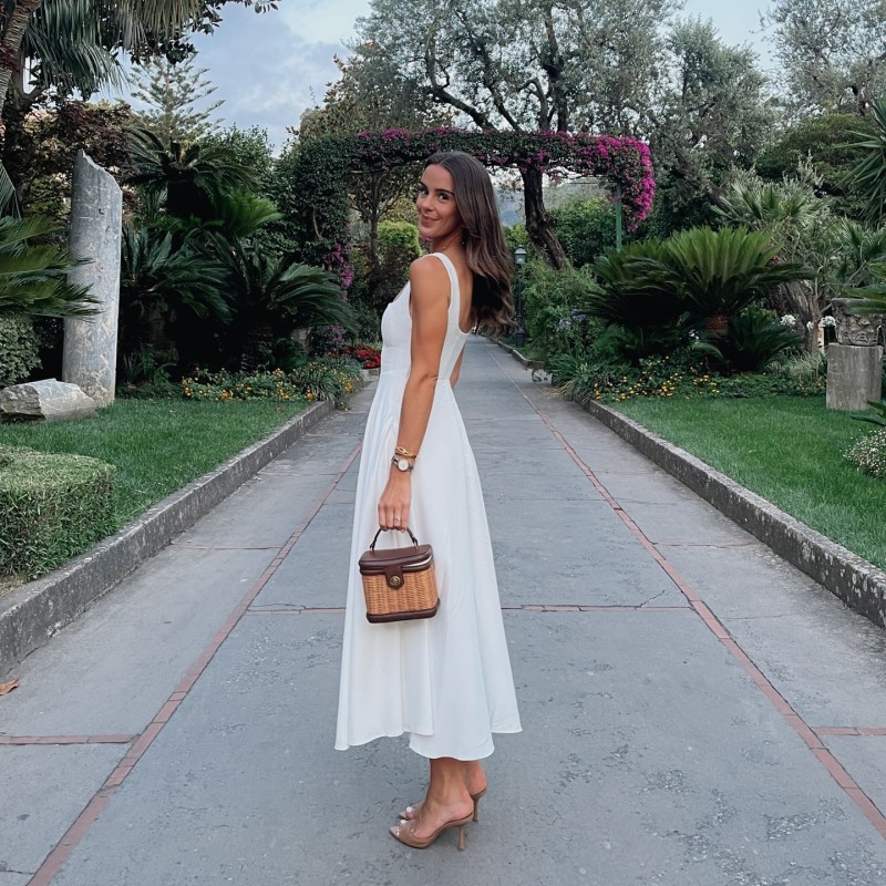 A588DS European And American Cross-Border 2024 Summer New Solid Color Square Neck Sleeveless Strap Long Fashion Women's_ecoleips.com