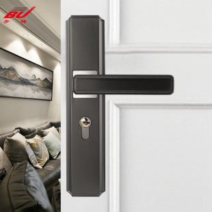 Door Lock Indoor Bedroom Bathroom Door Handle Wooden Door Lock Black Lock Household Room Door Lock Mute Room Door Lock