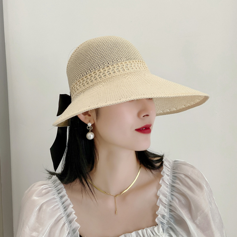 帽子女空頂太陽帽夏季遮陽帽大帽檐防曬帽子潮涼帽時尚休閒可摺疊