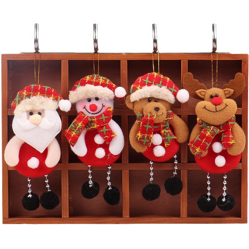 Decoraciones de Navidad anciano muñeco de nieve ciervo regalos de Navidad pequeño colgante muñeca de peluche colgante de árbol de Navidad suministros