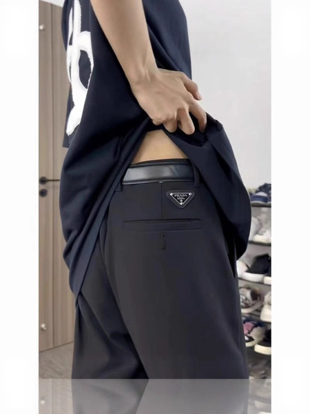 Fashionable knitted elastic casual trousers