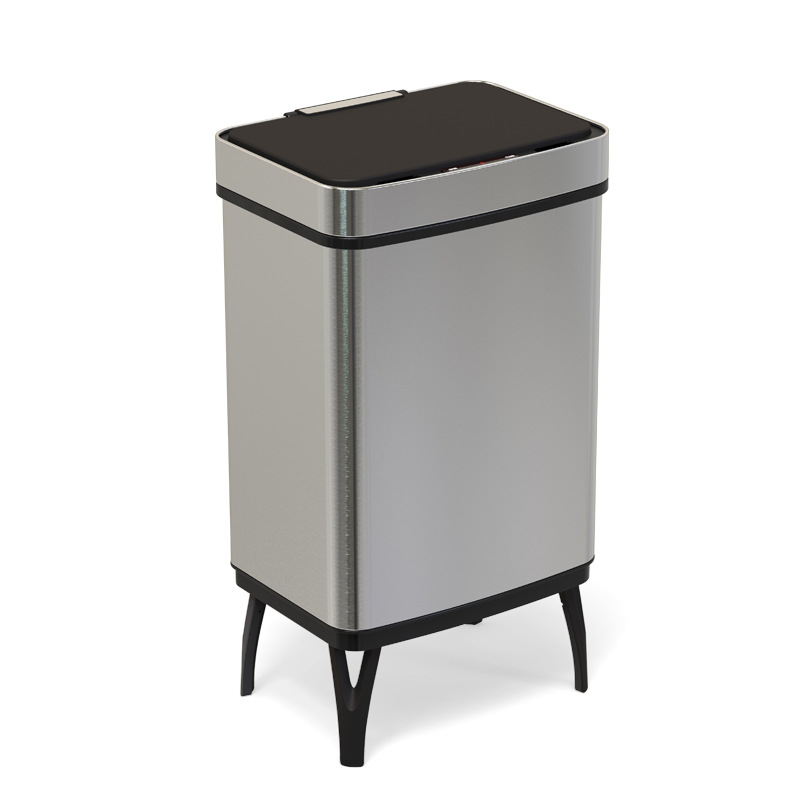 Basura de acero inoxidable inteligente 45L / 52L / 60L / 70L inducción doméstica de gran capacidad con pie alto automático