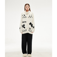 英伦风费尔岛针睡衣女秋冬季新款半边绒时尚简约高级感保暖家居服