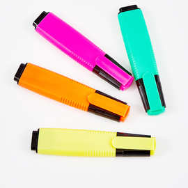 厂家批发创意6色带笔夹荧光笔 可因印刷logo