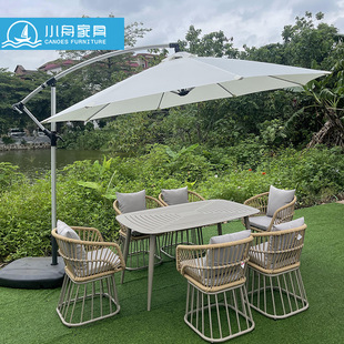 Xiao Zhou Outdoor Rattan Table and Chair Balcony Courtyard Garden Waterproof Sun Protection Leisure Open-Air Rattan Chair Coffee Table Combination Furniture