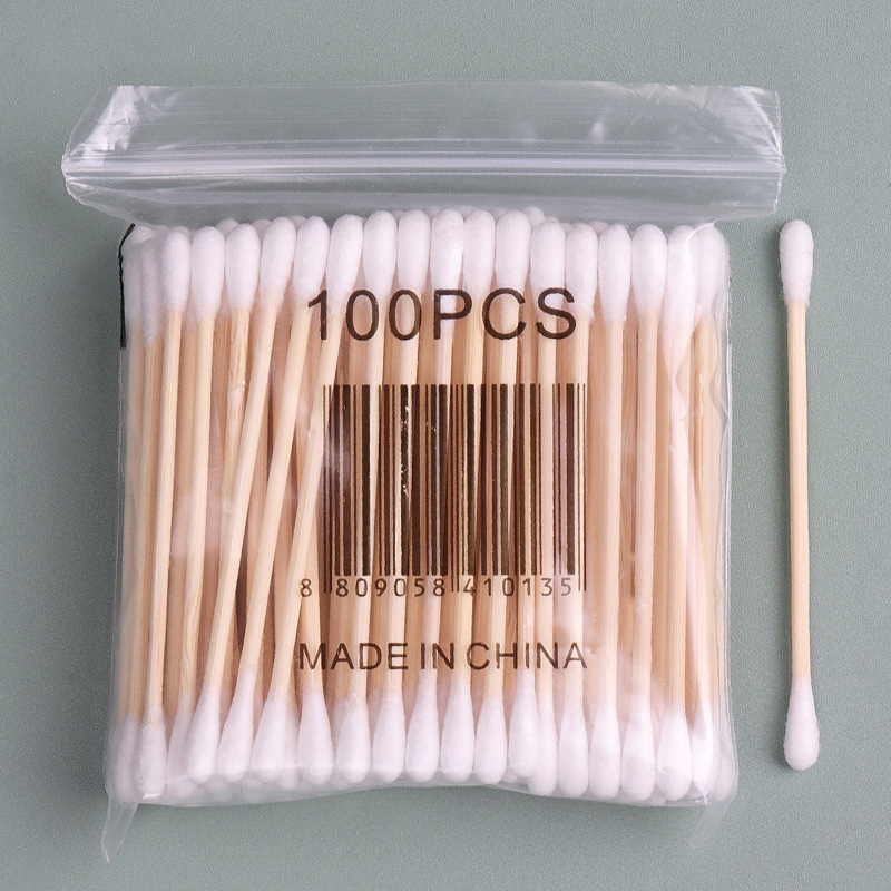 卸売り使い捨て袋二頭綿棒耳抜き化粧化粧化粧化粧綿棒美容清潔木棒綿棒|undefined
