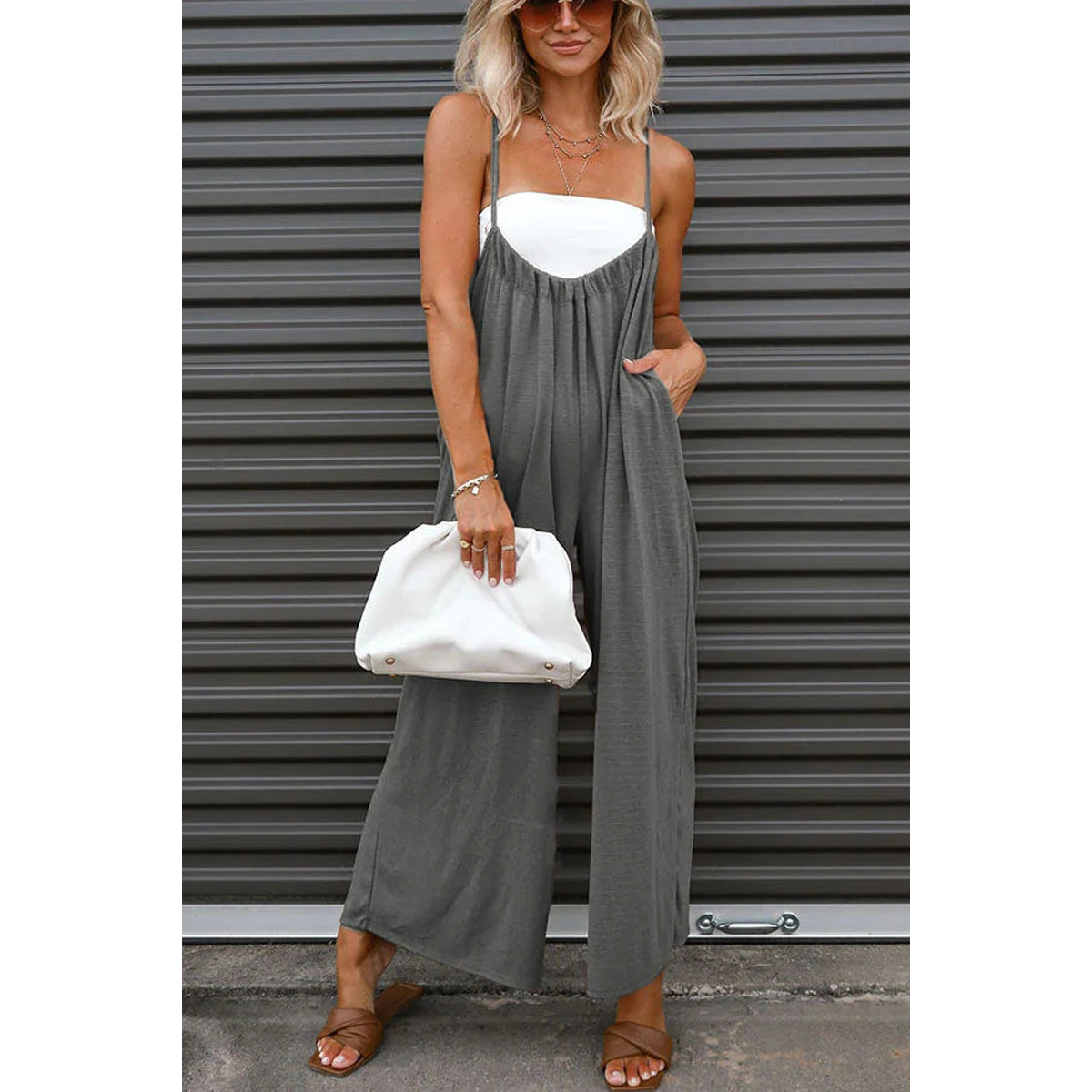 2023 transfronterizo Amazon Correa europea y americana pantalones de pierna ancha casual cómodo estilo de la calle de la moda popular mono
