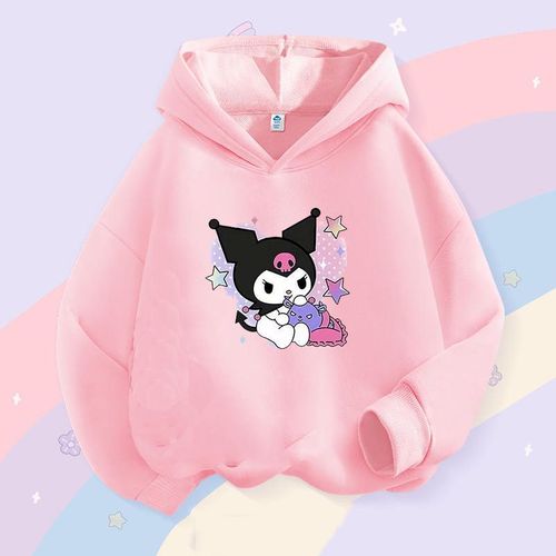 Sanrio Children's Hooded Sweatshirt Thin Outerwear for Girls Lulumi Cute and Stylish Children's Hooded Long-Sleeve Sweatshirt