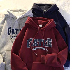 秋と冬の韓国版厚みのある女性のスウェットシャツフード付きレタープリントスウェットシャツ女性のためのカジュアルな女性のスウェットシャツライブブロードキャストホットスタイル