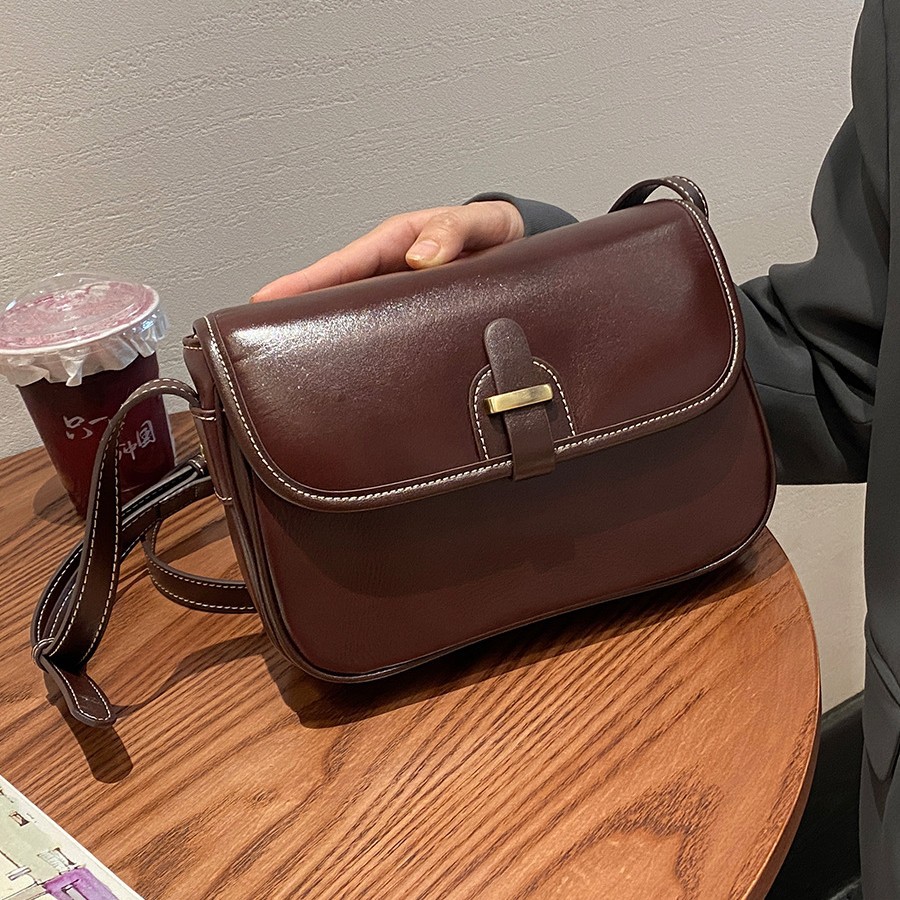 Genuine Leather Women's Crossbody Bag 2025 New Cowhide Small Square Bag High-End Texture Large Capacity Commuter Shoulder Bag - Thumbnail 3